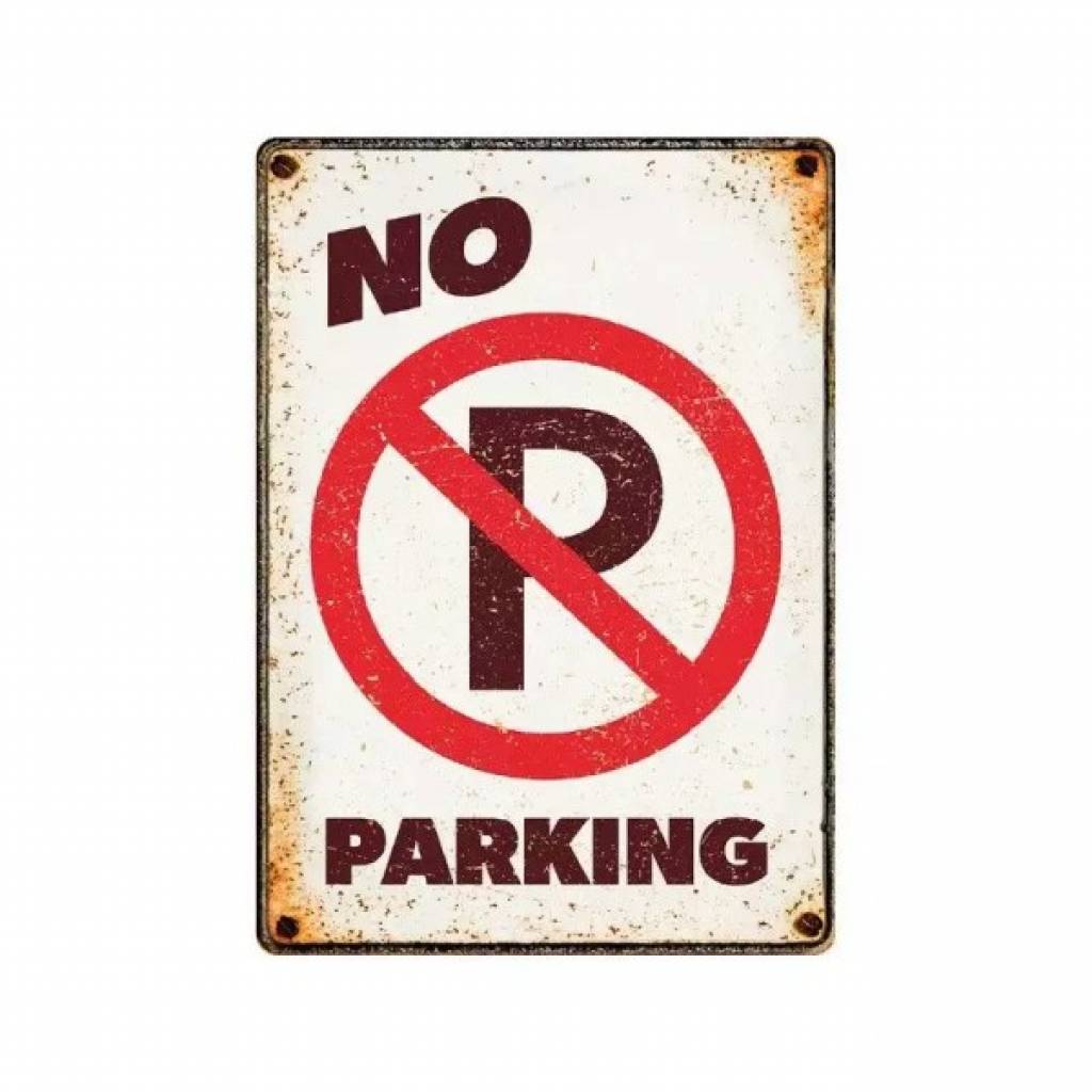 Metallschild "No Parking (v)"